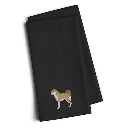 Carolines Treasures Akita Black Embroidered Kitchen Towel, Set of 2 BB3472BKTWE
